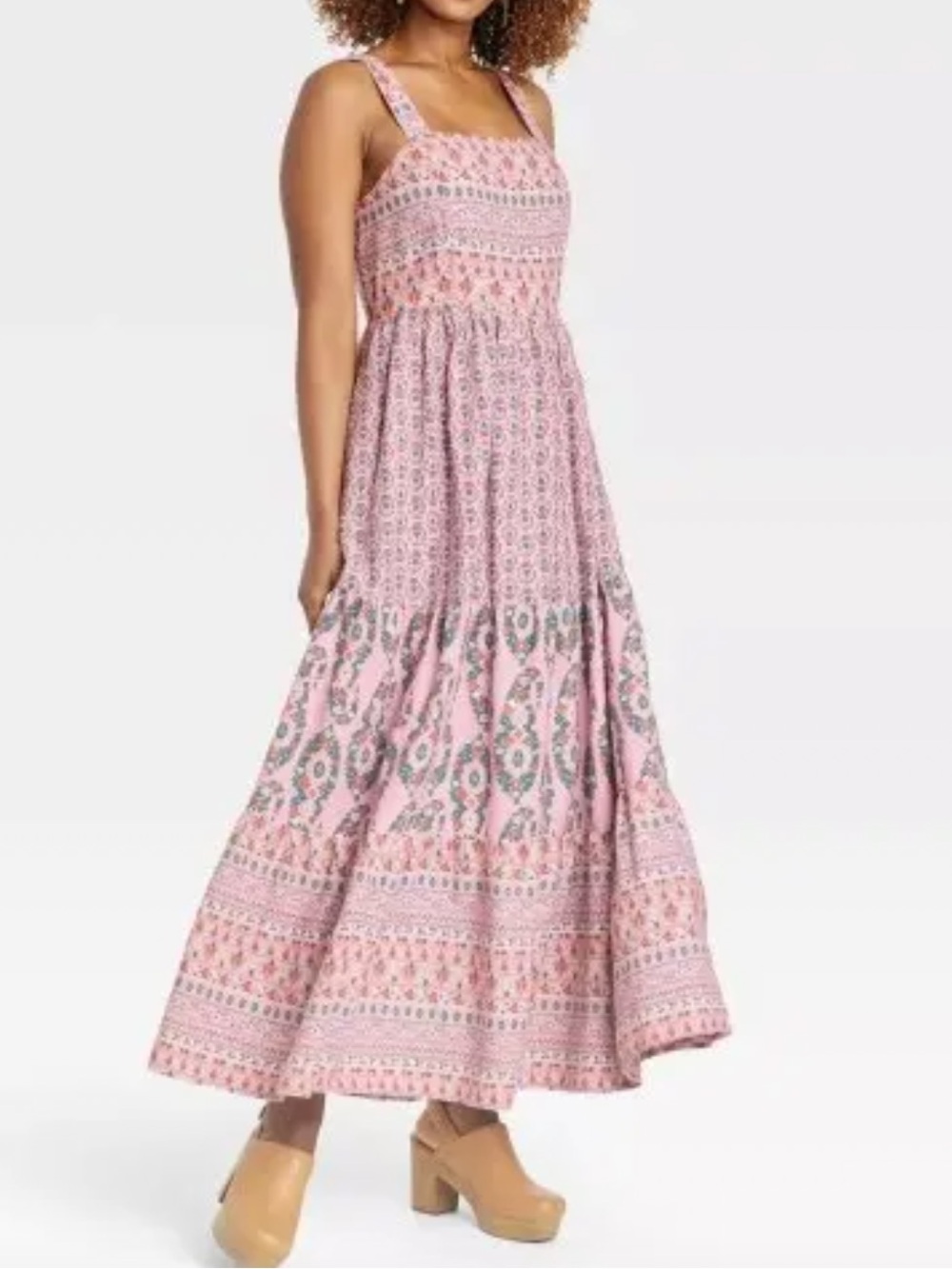Knox Rose Pink Floral Paisley Boho Maxi Dress d6 XS